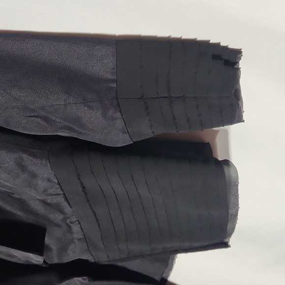 Anthropologie Women's Fleur Wood Black Strata Chiffon Blazer Jacket Size 00P - Picture 9 of 9